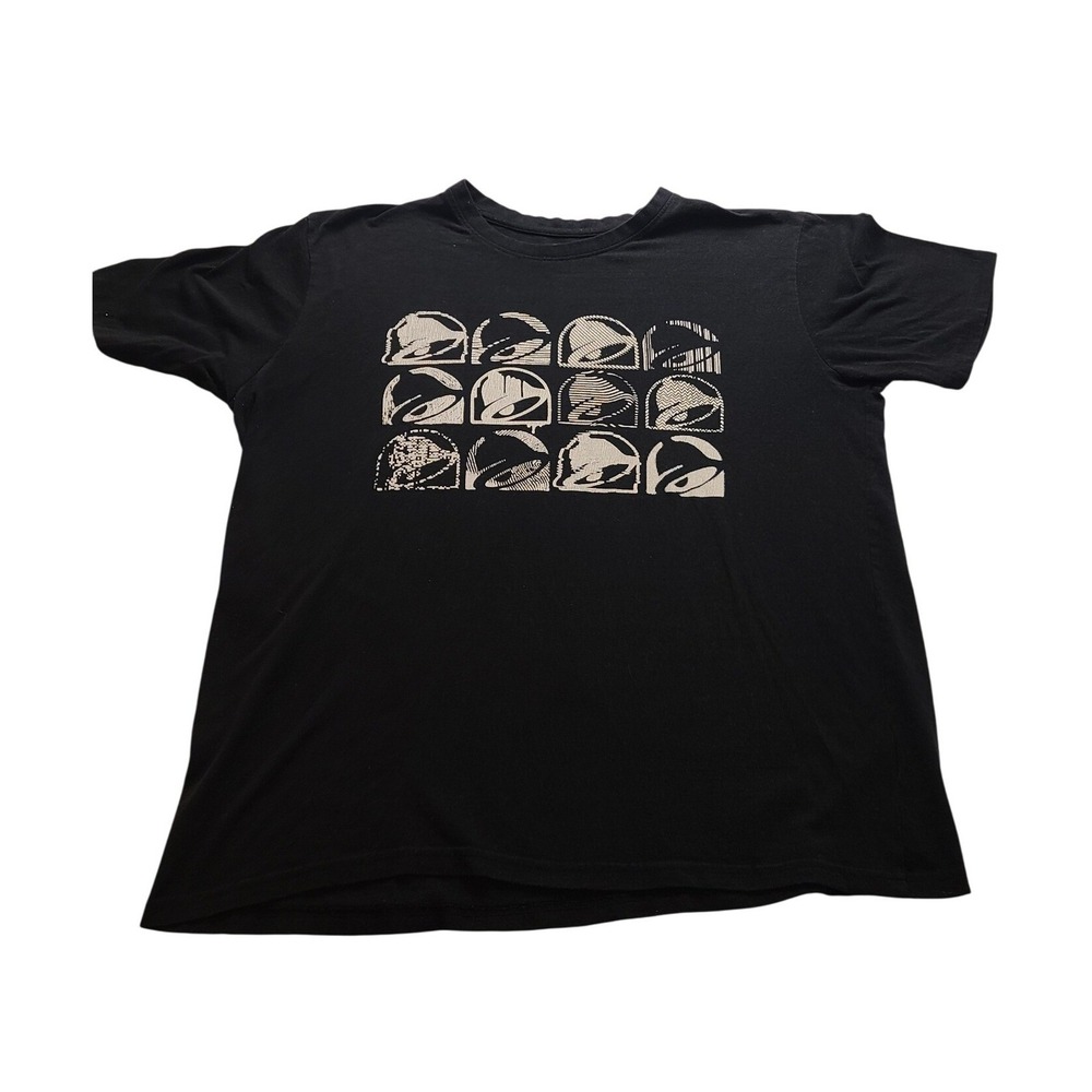 Taco Bell‎ Men's Graphic T-Shirt Black Short Sleeve Logo Grid Size Large